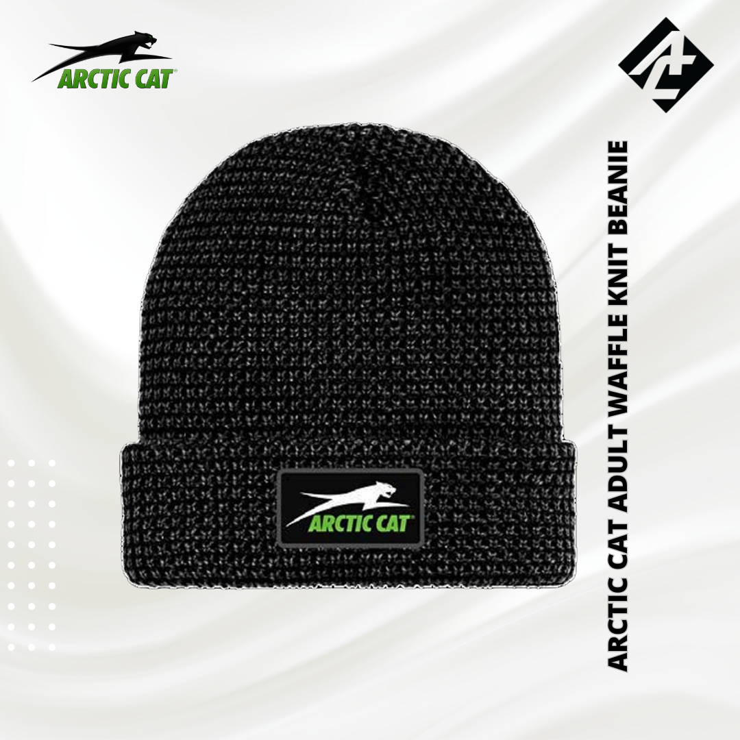 Arctic Cat Adult Waffle Knit Beanie - Black