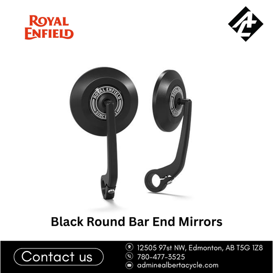 Black Round Bar End Mirrors