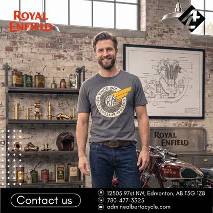 Royal Enfield "Custom Motorcycle" Tee, Charcoal