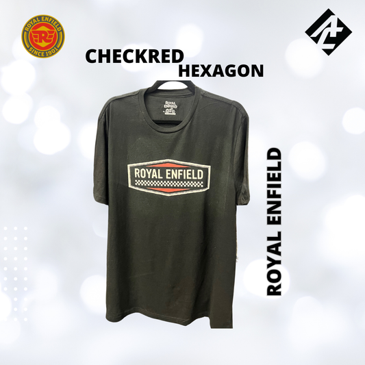 Royal Enfield Checkered Hexagon Black T-Shirt