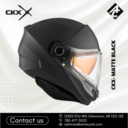 CKX Snowmobile Helmets- Matte Black