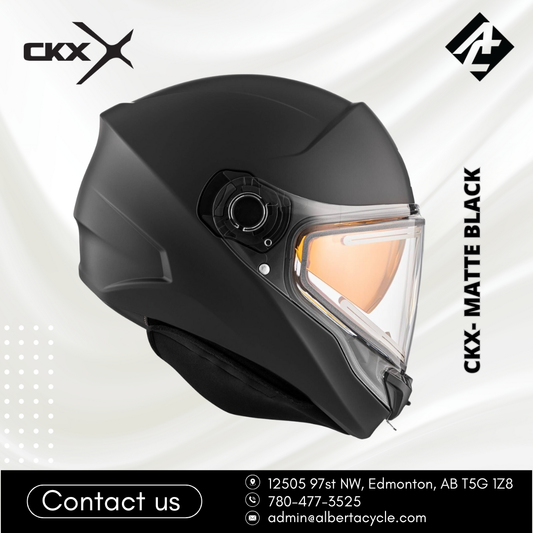 CKX Snowmobile Helmets- Matte Black