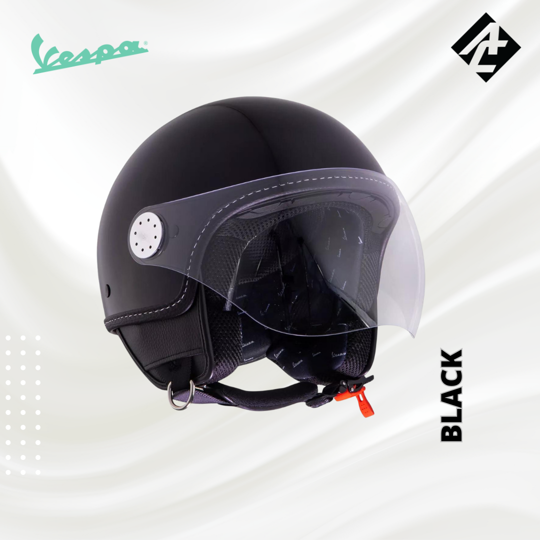 JET HELMET PIAGGIO VESPA VISOR 3.0 GLOSSY BLACK (XS)