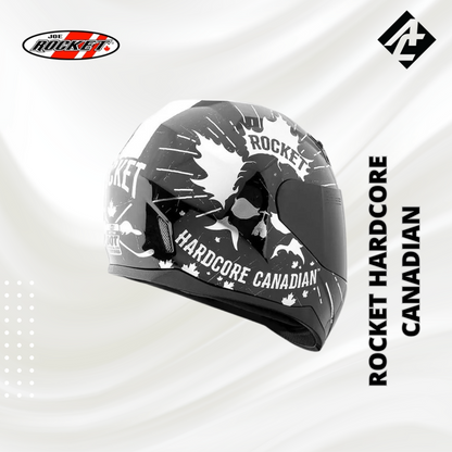 JOE ROCKET RKT 7 FULL FACE HELMET - HARDCORE CANADIAN BLACK/CHROME