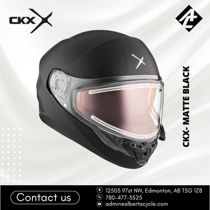 CKX Snowmobile Helmets- Matte Black