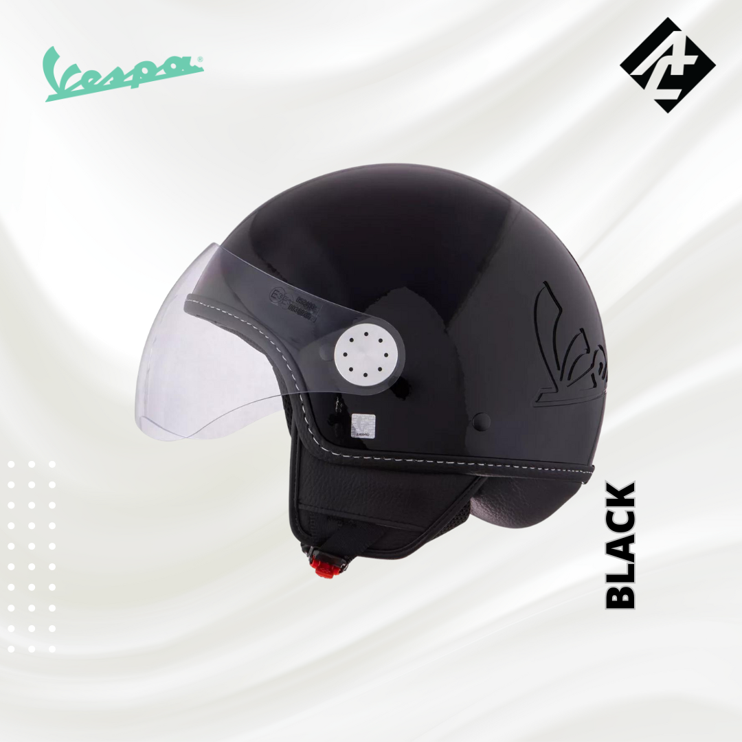 JET HELMET PIAGGIO VESPA VISOR 3.0 GLOSSY BLACK (XS)