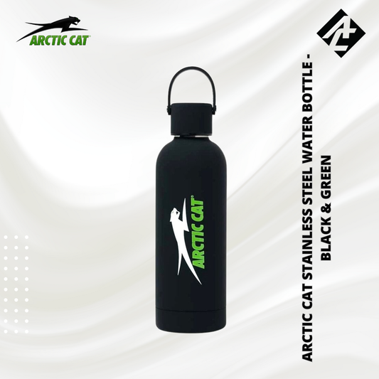 Arctic Cat Stainless Steel Water Bottle - Black-Green