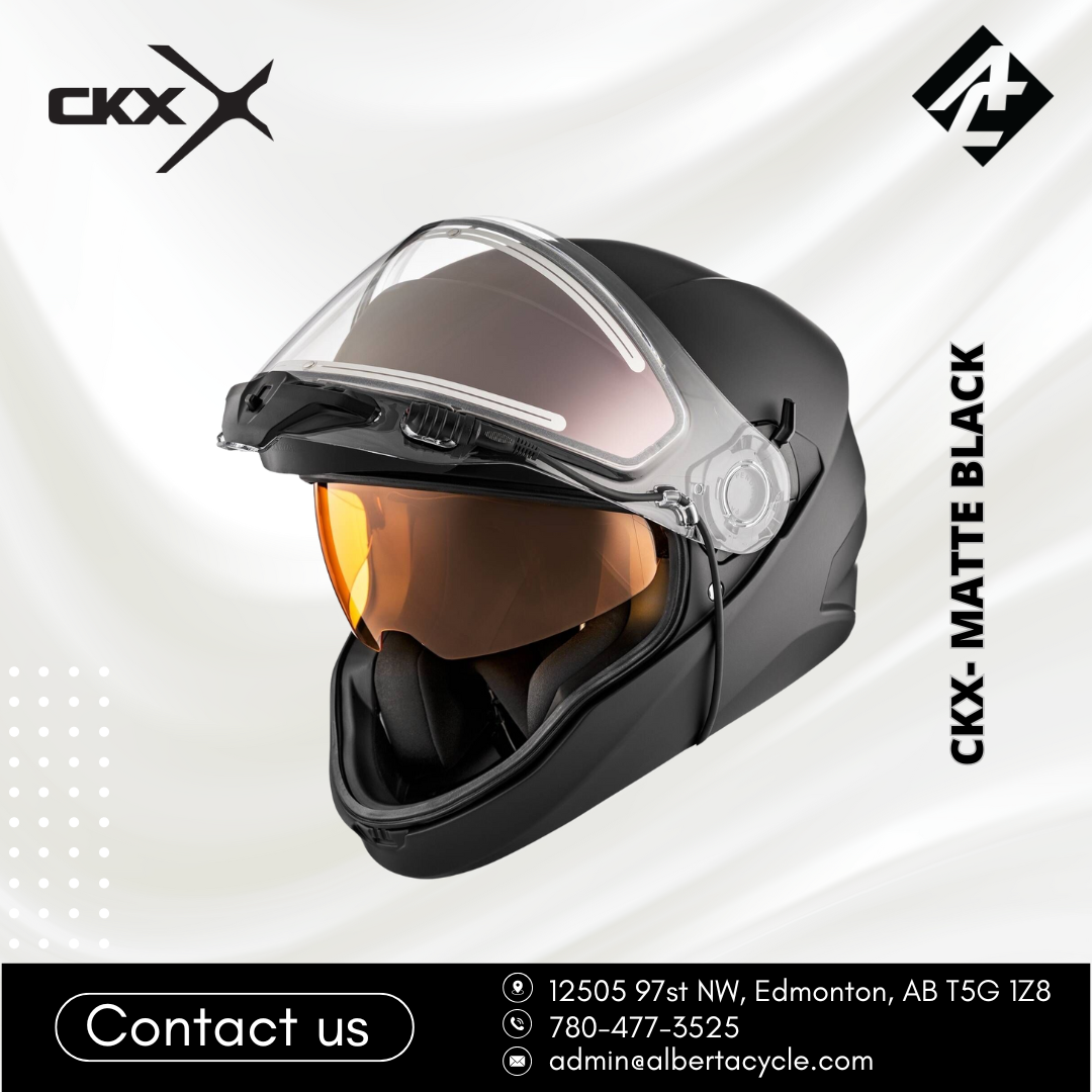 CKX Snowmobile Helmets- Matte Black
