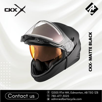 CKX Snowmobile Helmets- Matte Black