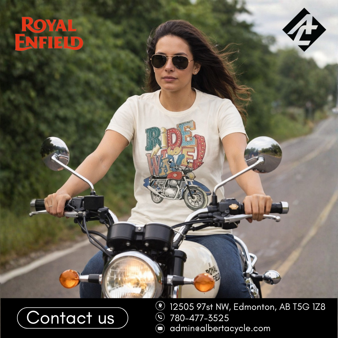 Royal Enfield "Ride The Wave" Women's T-shirt, Ivory