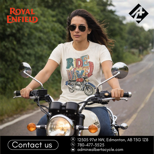 Royal Enfield "Ride The Wave" Women's T-shirt, Ivory