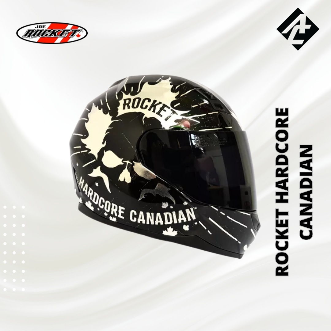 JOE ROCKET RKT 7 FULL FACE HELMET - HARDCORE CANADIAN BLACK/CHROME