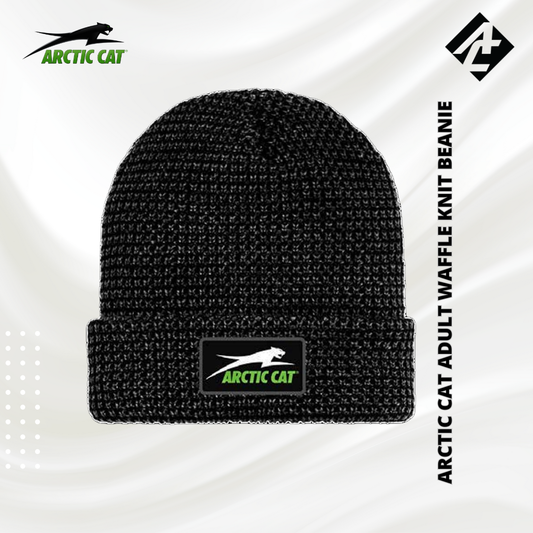 Arctic Cat Adult Waffle Knit Beanie - Black