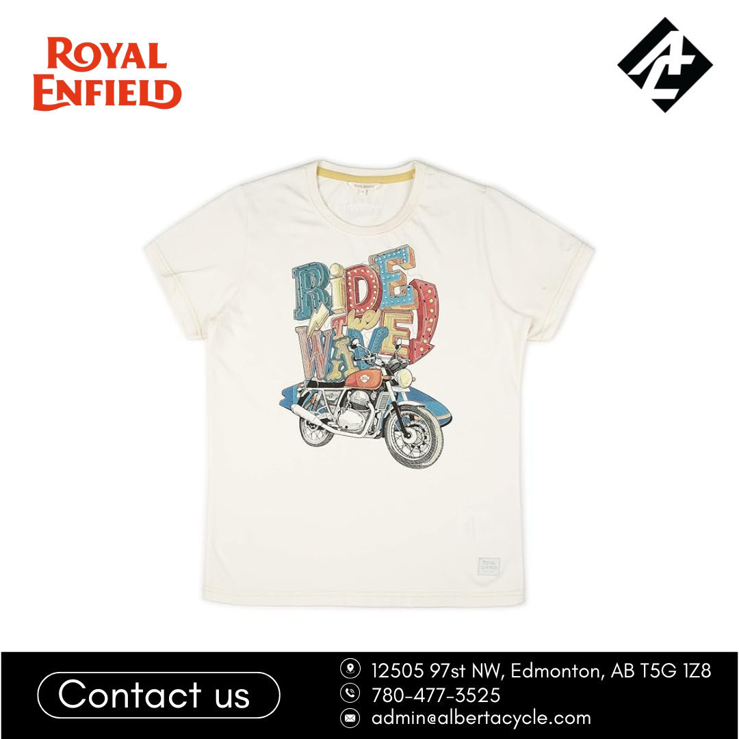 Royal Enfield "Ride The Wave" Women's T-shirt, Ivory
