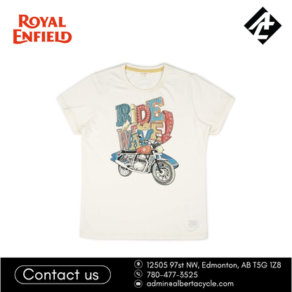 Royal Enfield "Ride The Wave" Women's T-shirt, Ivory
